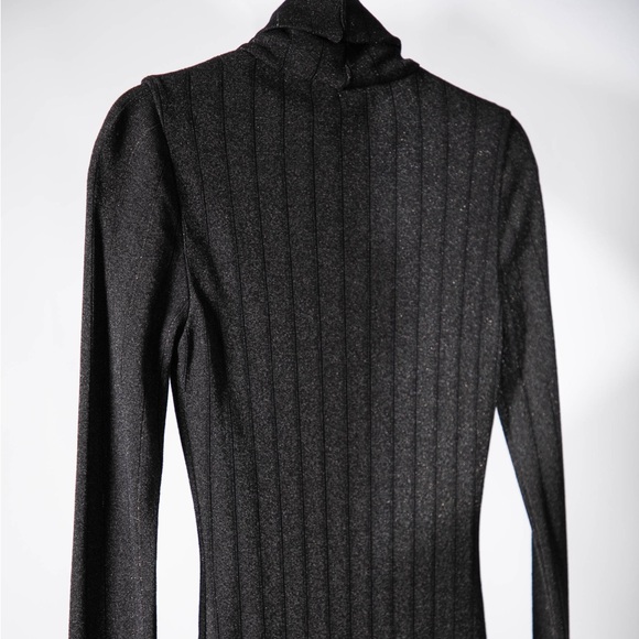 White House Black Market Black Sparkly Knit Dress - Size 4 - Picture 3 of 9